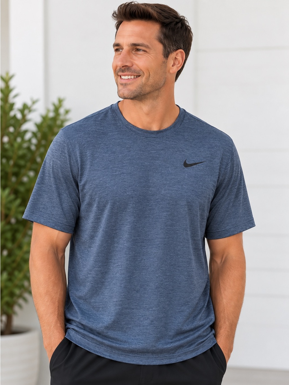 Nike Dri-FIT Performance T Shirt Men’s XXL Heather Blue Stretch Athletic Workout